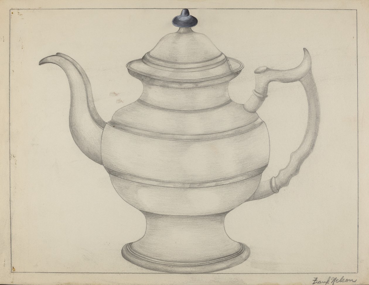 Pewter theepot door Frank Nelson