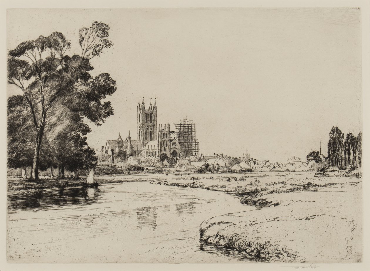 Canterbury vanuit de Weiden, 1930 door Frank Short