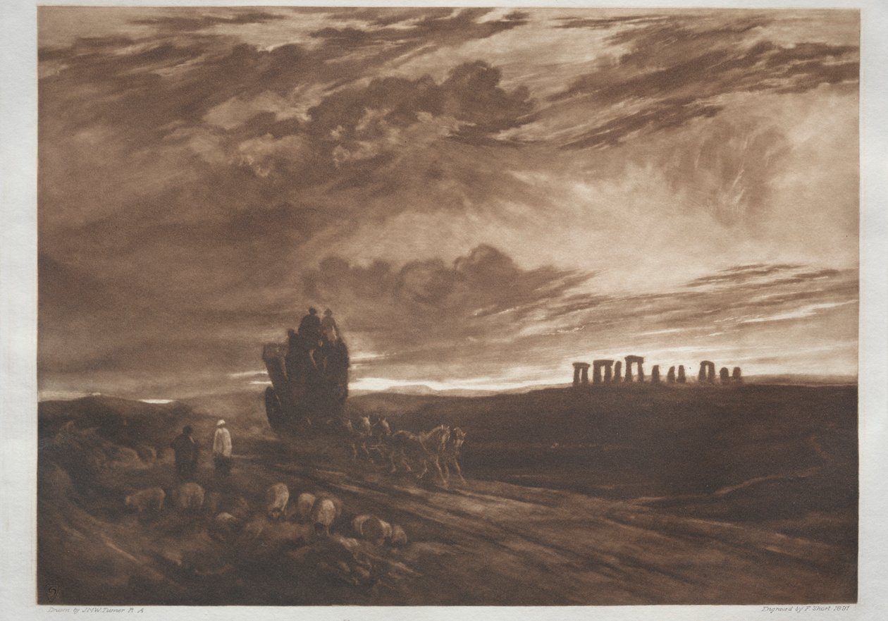 Stonehenge bij dageraad, 1897 door Frank Short