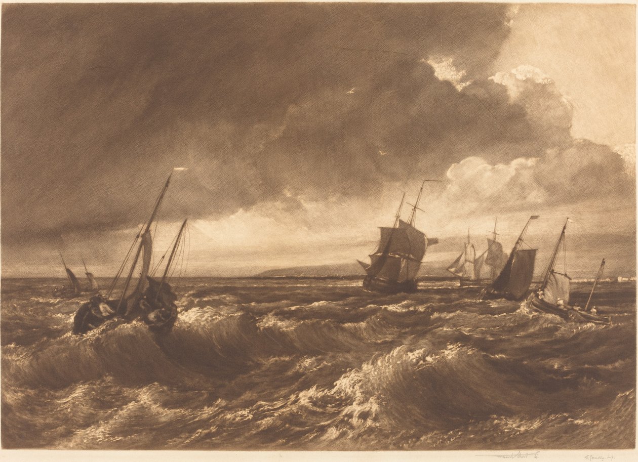 De Monding van de Theems—Eiland Sheppey in de Verte door Frank Short, after Joseph Mallord William Turner