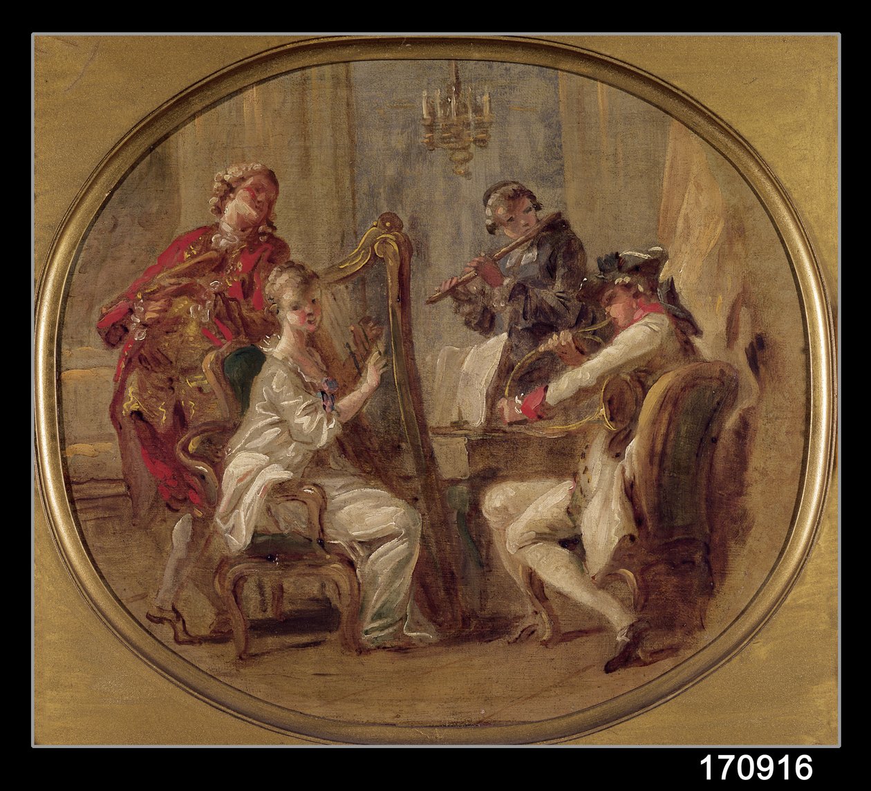 Concert met vier figuren, ca. 1774 door François André Vincent