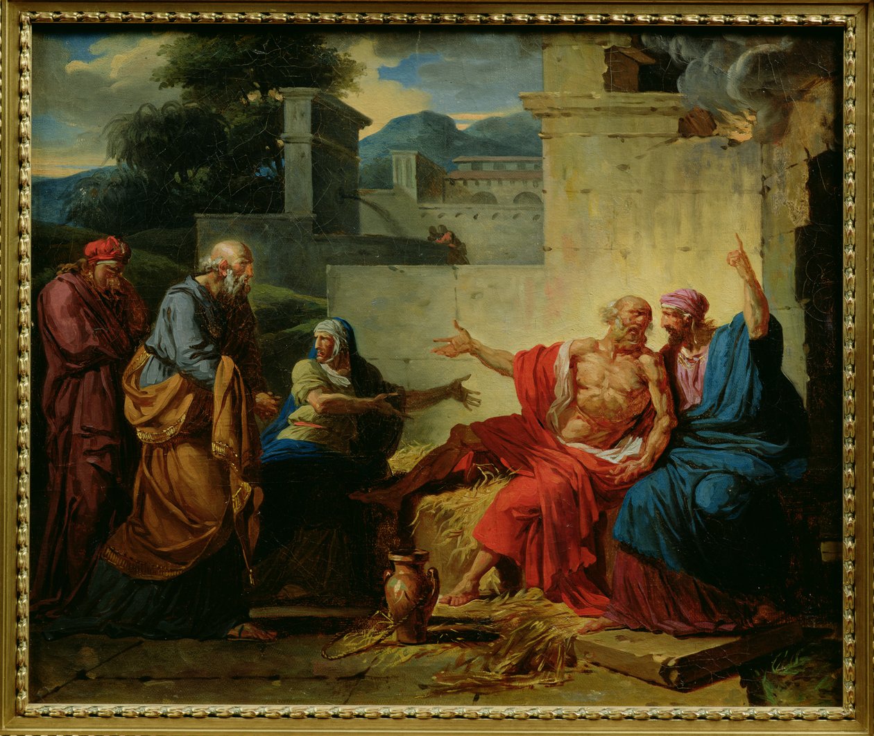 Job wordt uitgescholden door zijn vrouw, c.1790 door François-André Vincent