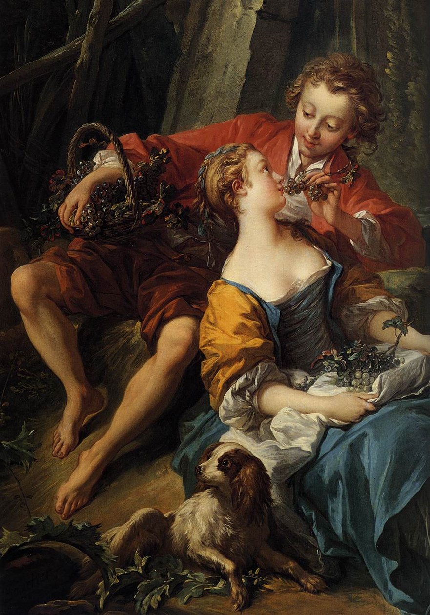 Een herfstige pastorale door François Boucher