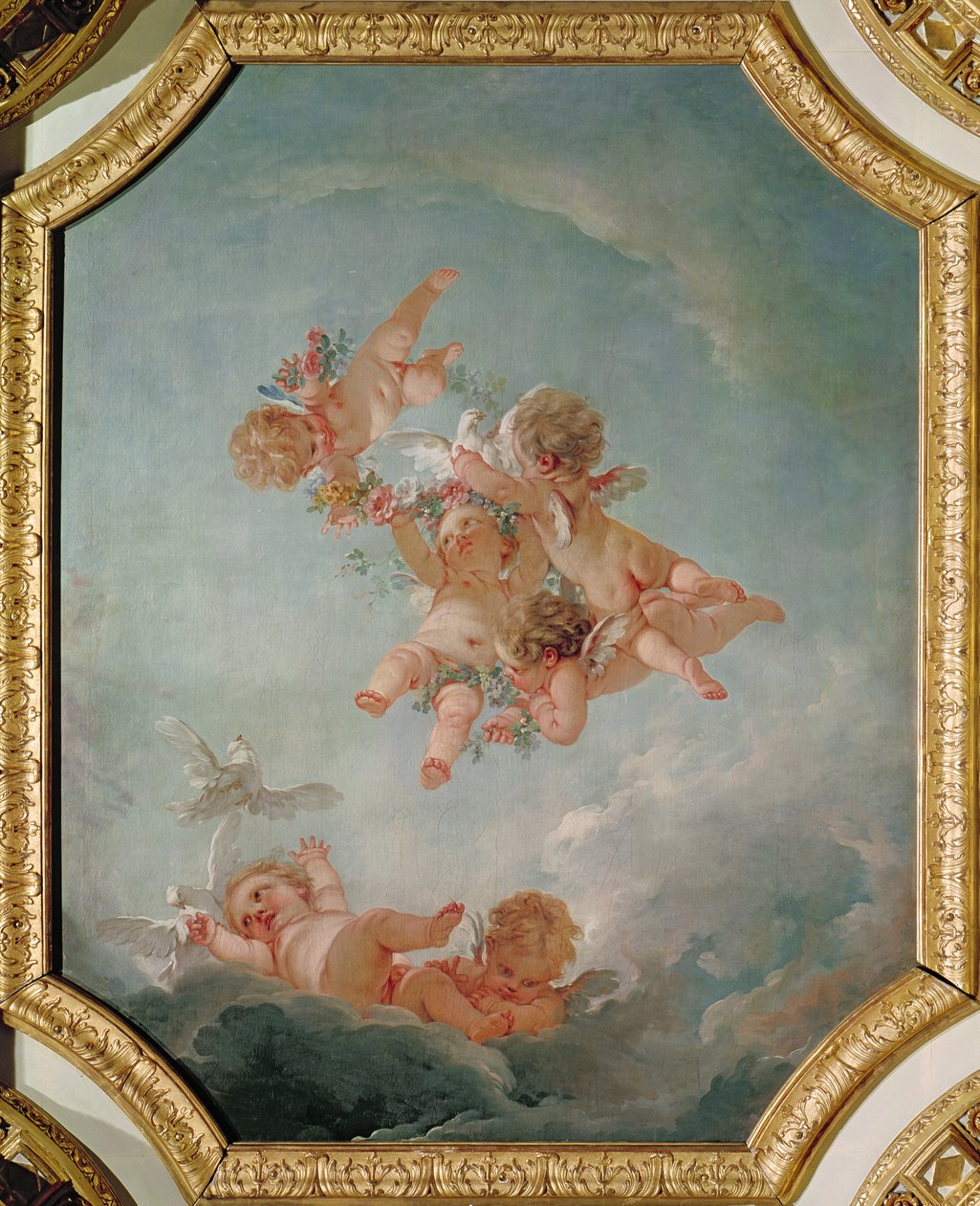 Lente, uit een serie van de Vier Seizoenen in de Salle du Conseil door François Boucher