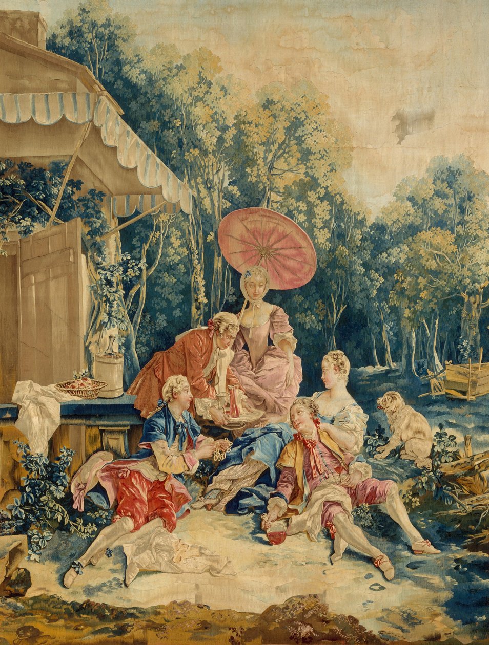 De maaltijd uit een set van de Italiaanse dorpsscènes door François Boucher