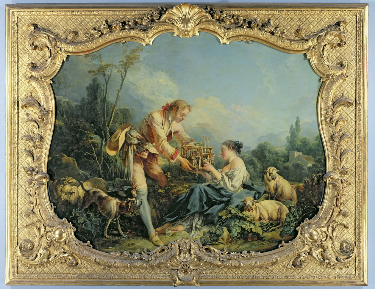 De behulpzame herder door François Boucher
