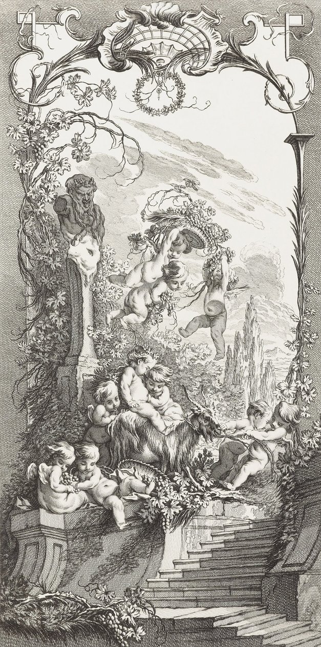 Triomphe de Priape (Triomf van Priapus) in Nouveaux Morceaux pour des Paravents (Nieuwe Concepten voor Schermen) door François Boucher