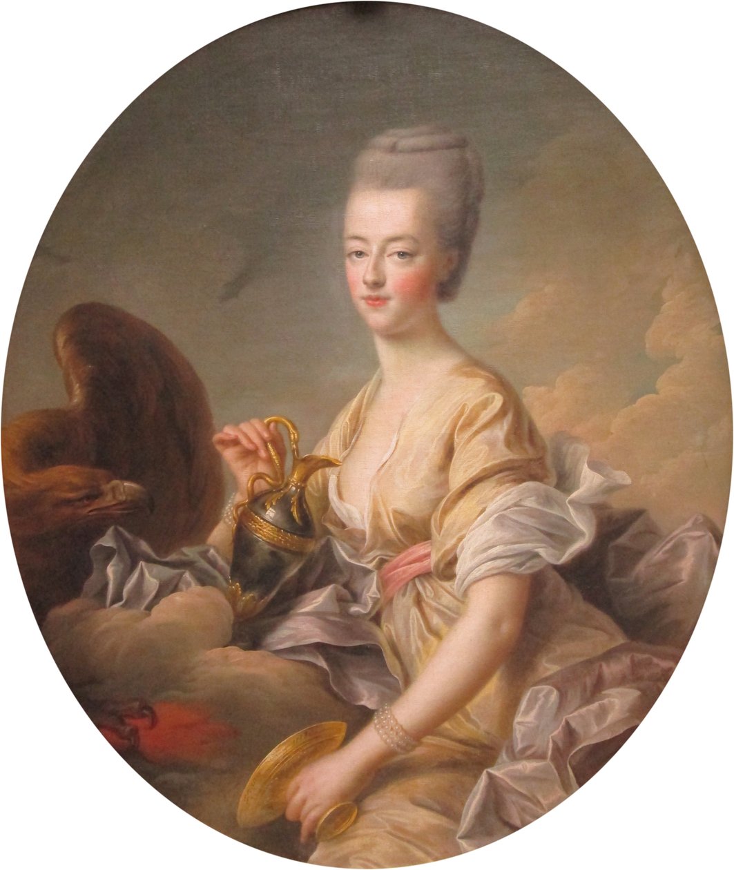 Madame la Dauphine Marie-Antoinette als Hebe door Francois Hubert Drouais