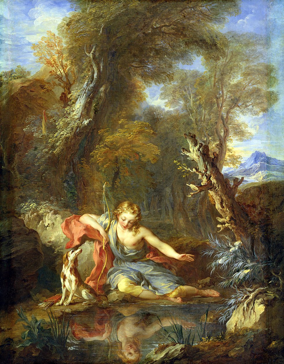Narcissus, 1728 door François Lemoyne
