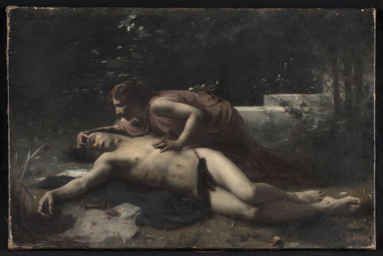 Pyramus en Thisbe, ca. 1875 door François Alfred Delobbe