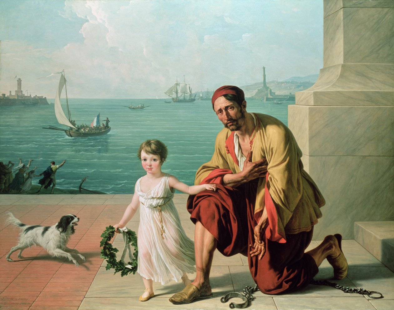 Een allegorie die de bevrijding van Franse en Italiaanse gevangenen voorstelt, 1806 door François André Vincent