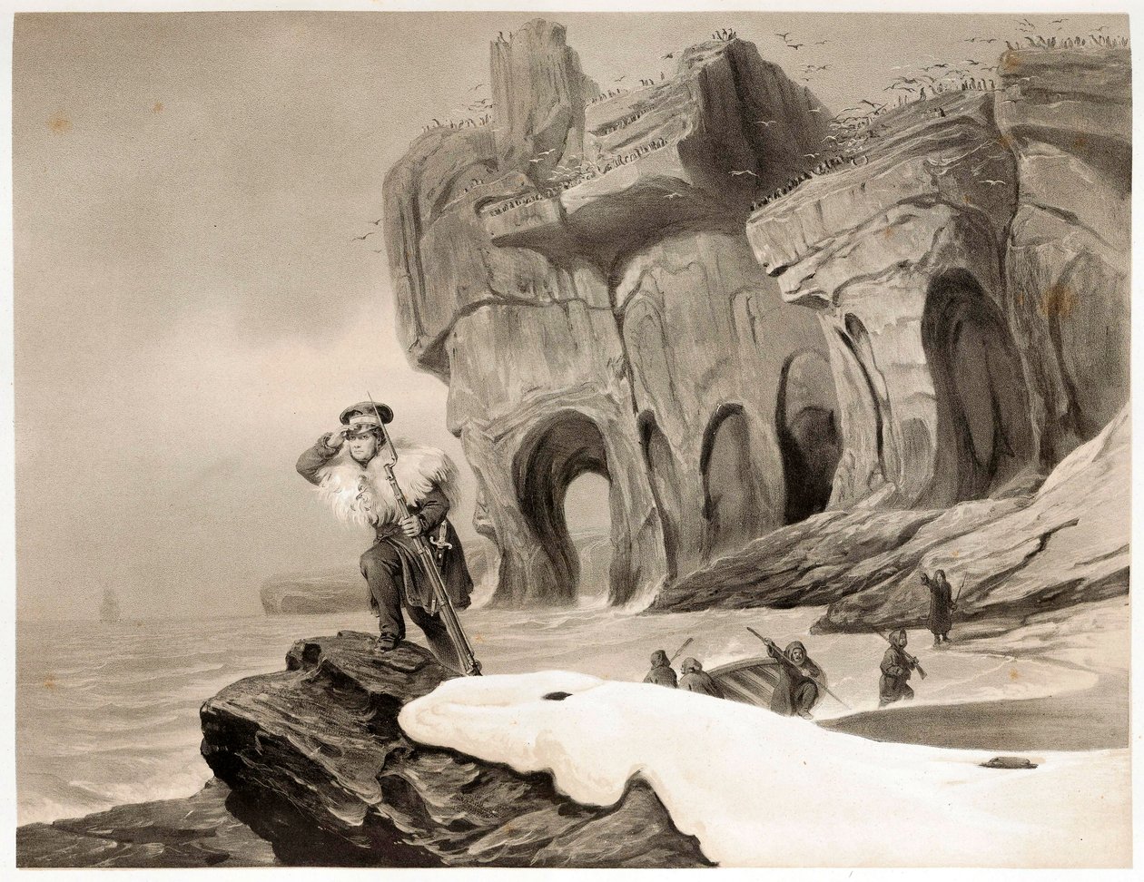 Bereneiland uit Voyages en Scandinavie, en Laponie, au Spitzberg et aux Feroe, uitgegeven 1852 door François Auguste Biard