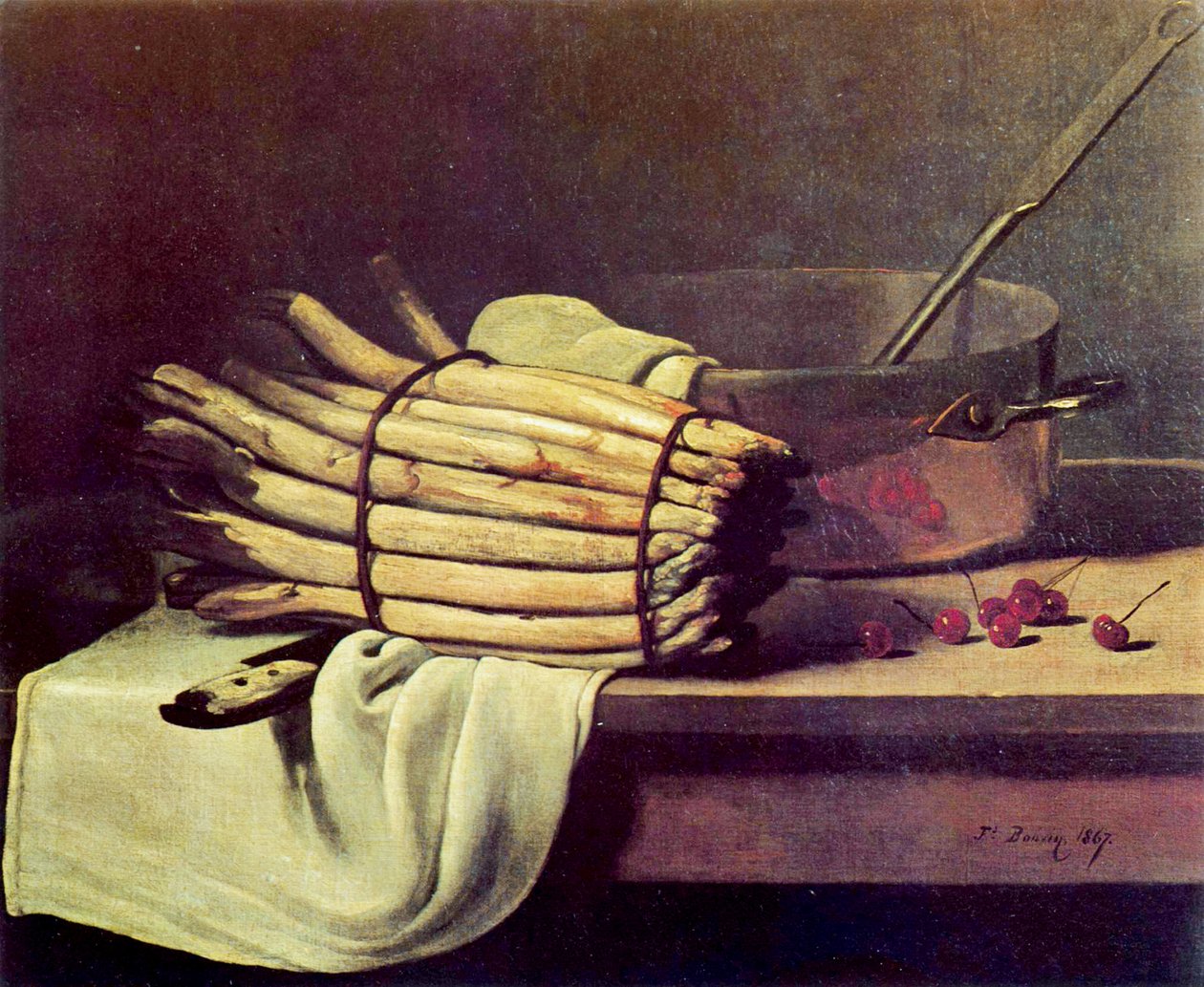 Duits: Stilleven met asperges door François Bonvin