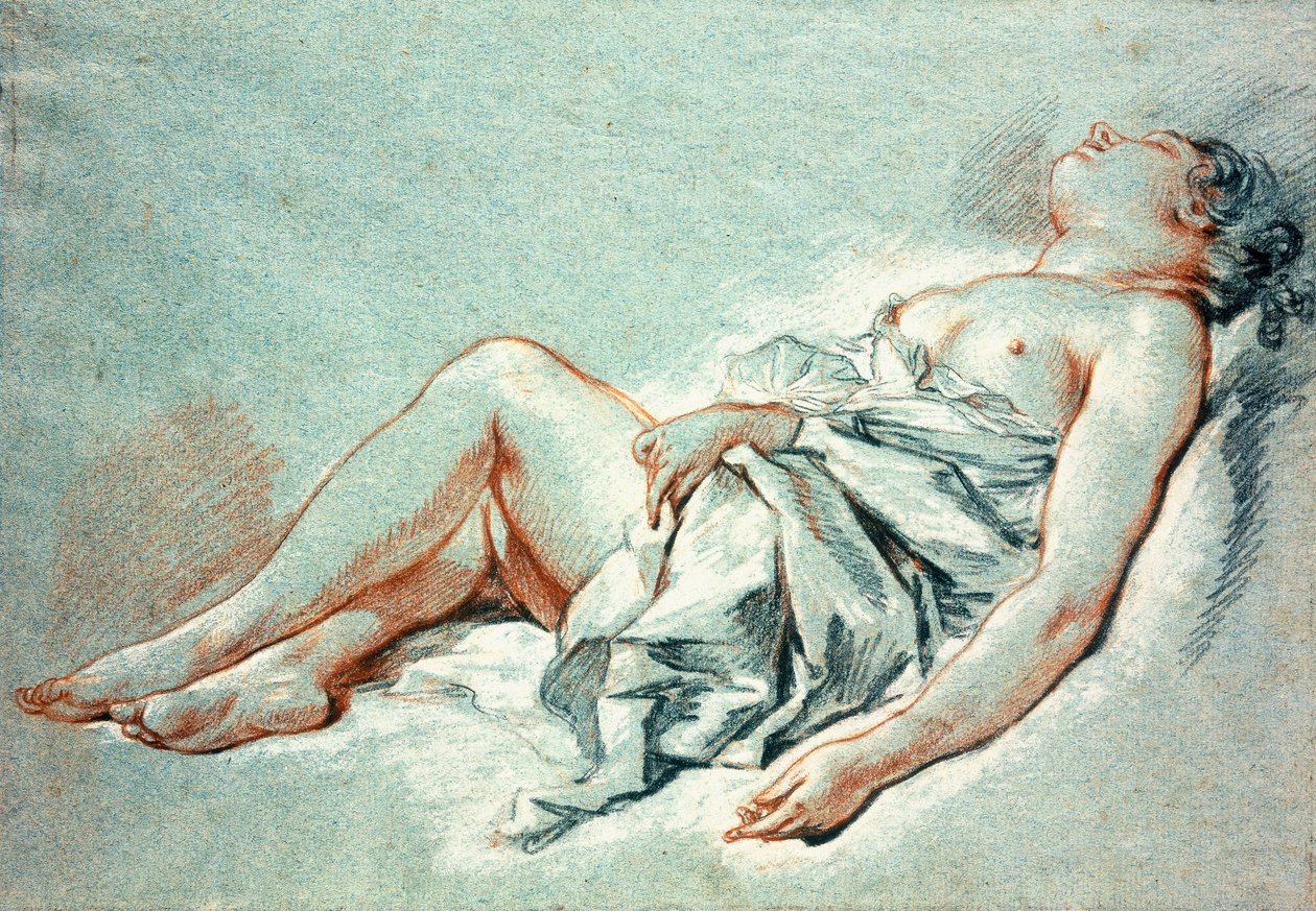Een Slapend Meisje door François Boucher