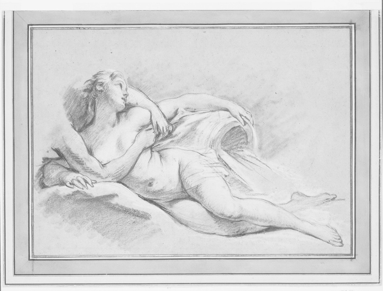 Boucher - Een studie voor twee nimfen, ca. 1749 door François Boucher
