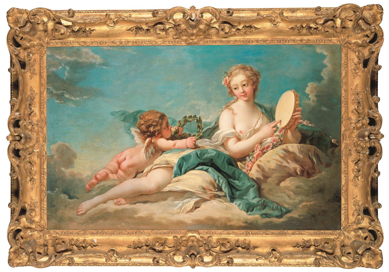Clio, de muze van geschiedenis en zang, 1758 door François Boucher