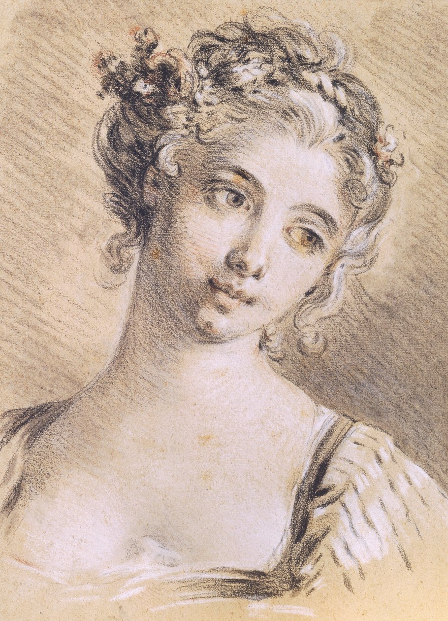 Hoofd van een Jong Meisje door François Boucher
