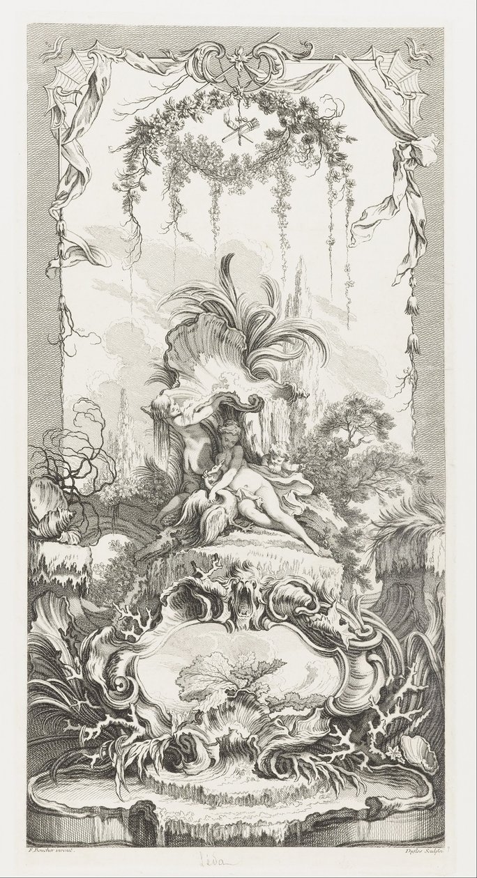 Léda in Nouveaux Morceaux pour des paravents (Nieuwe concepten voor schermen) door François Boucher