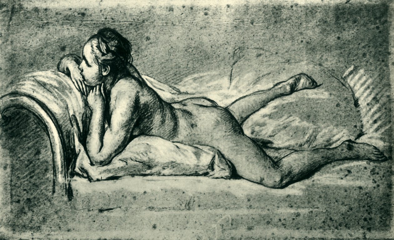 Liggende vrouwelijke naakt, 1751, 1943 door François Boucher
