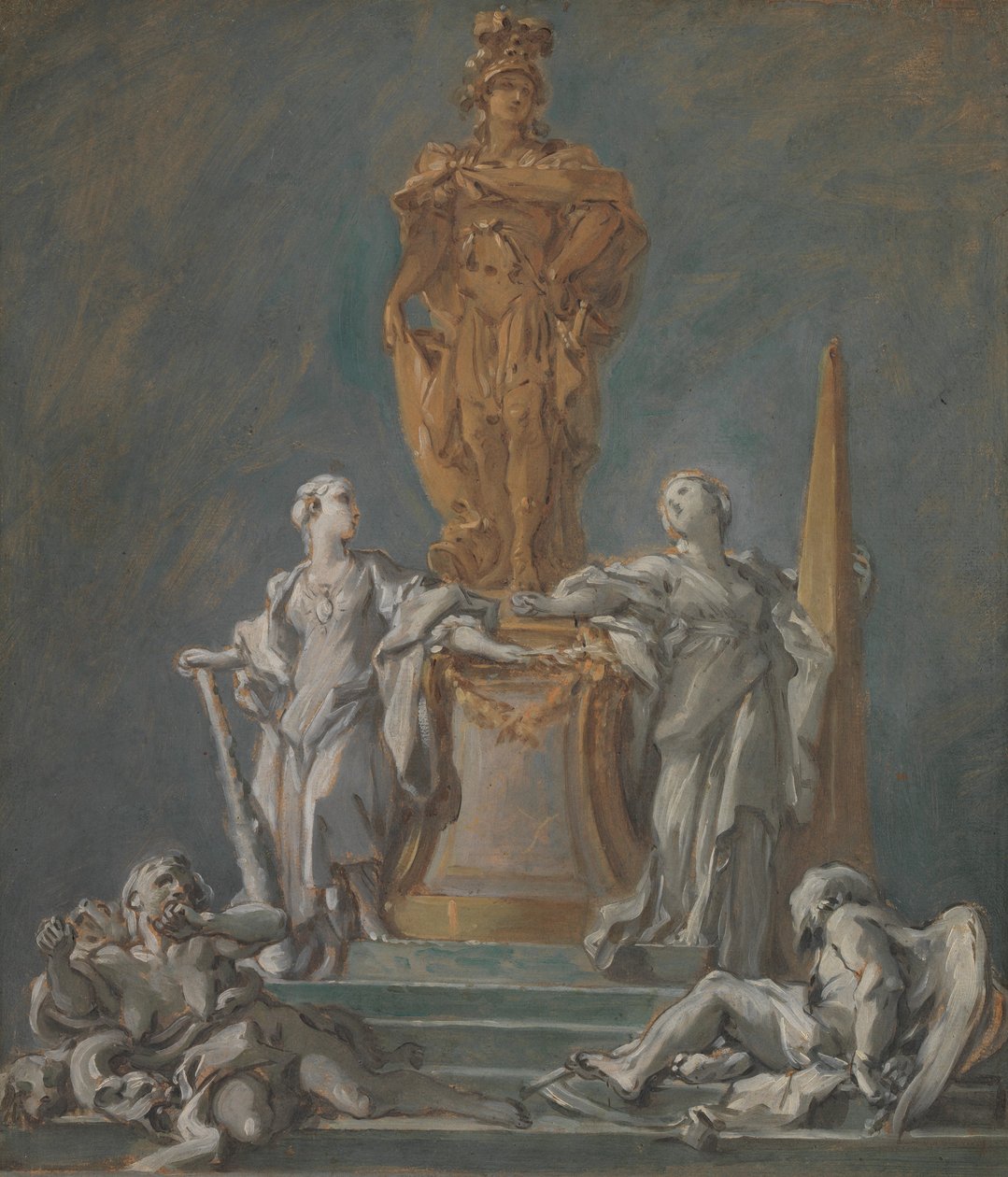 Studie voor een monument voor een prinselijke figuur door François Boucher
