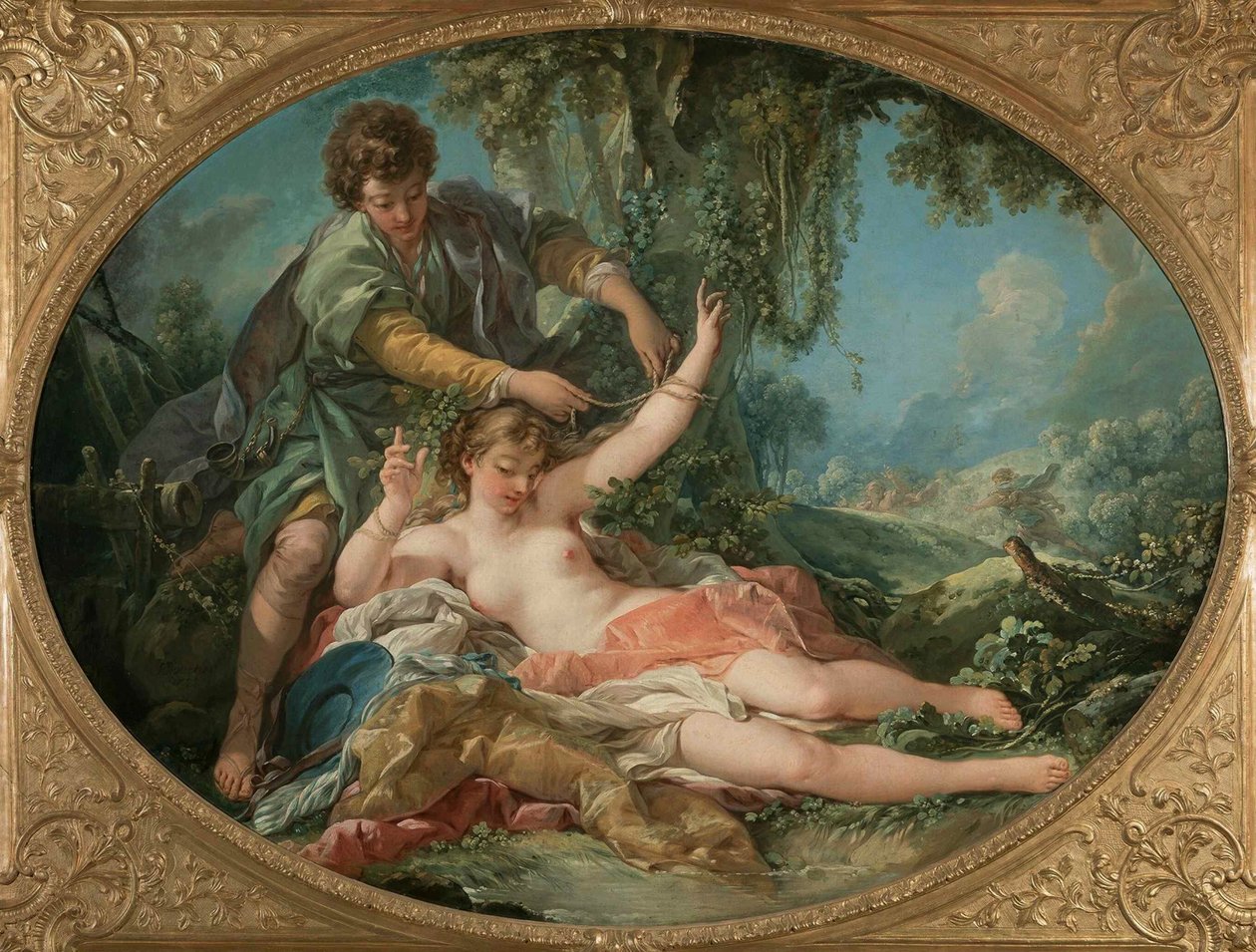 Sylvia bevrijd door Aminta, 1755 door François Boucher