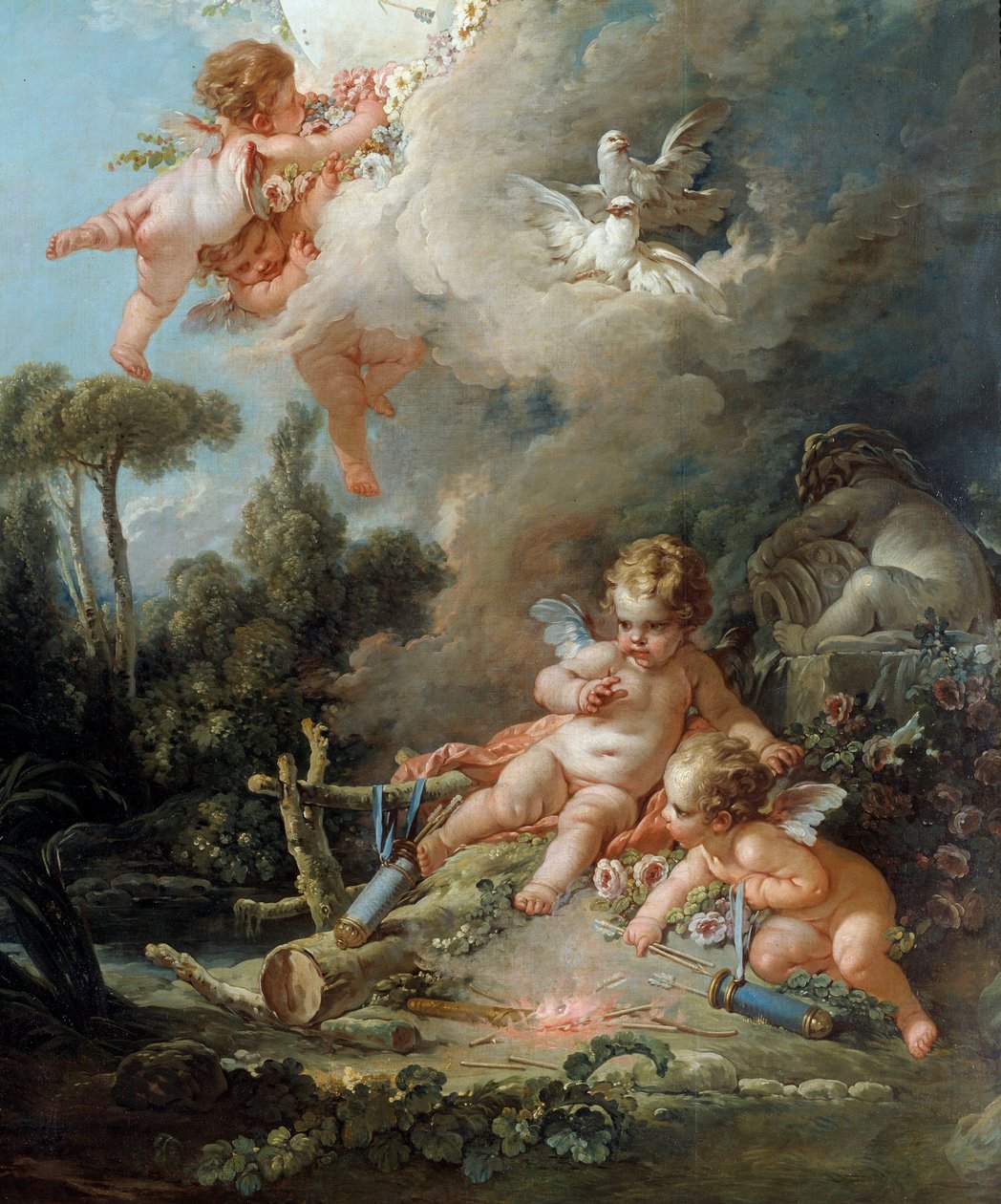 De Engel (detail) door François Boucher