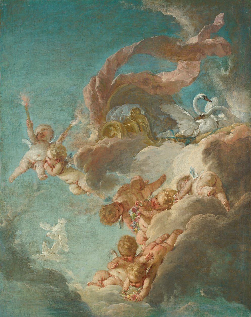 De strijdwagen van Venus door François Boucher