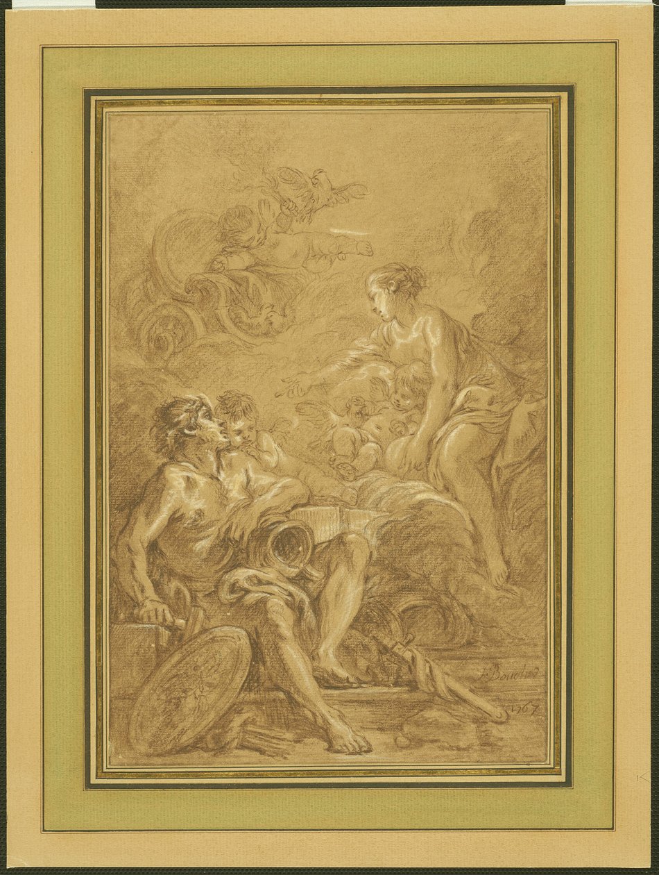 Venus beveelt Vulcanus om wapens te maken voor Aeneas door François Boucher