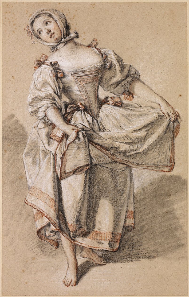 Jonge Boerenmeisje Dansend door François Boucher
