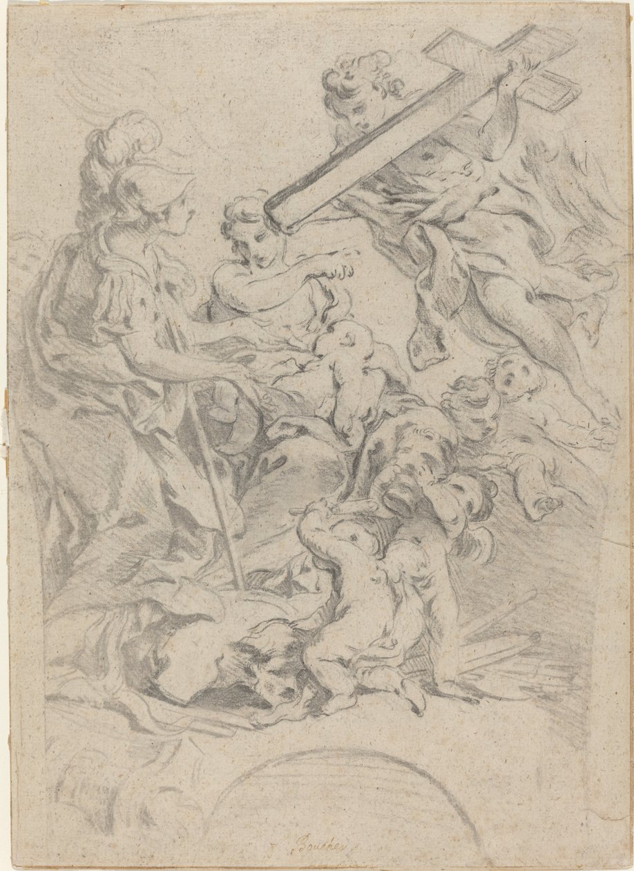 Geloof en liefdadigheid door François Boucher after Giovanni Battista Gaulli