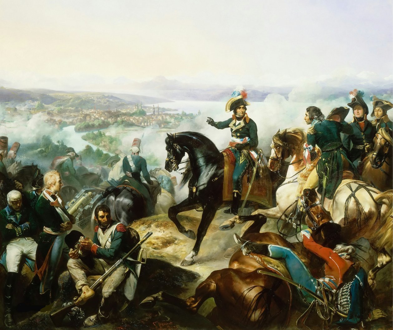 Frans:  Bataille de Zürich, le 25 septembre 1799 De slag om Zürich, 25 september 1799 door Francois Bouchot