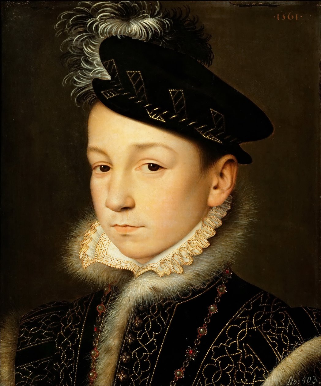 Duits: Koning Karel IX van Frankrijk (1550-1574), borstbeeld Koning Karel IX van Frankrijk door François Clouet
