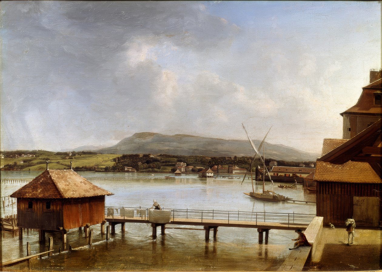 Am alten Hafen von Genf von François Ferrière