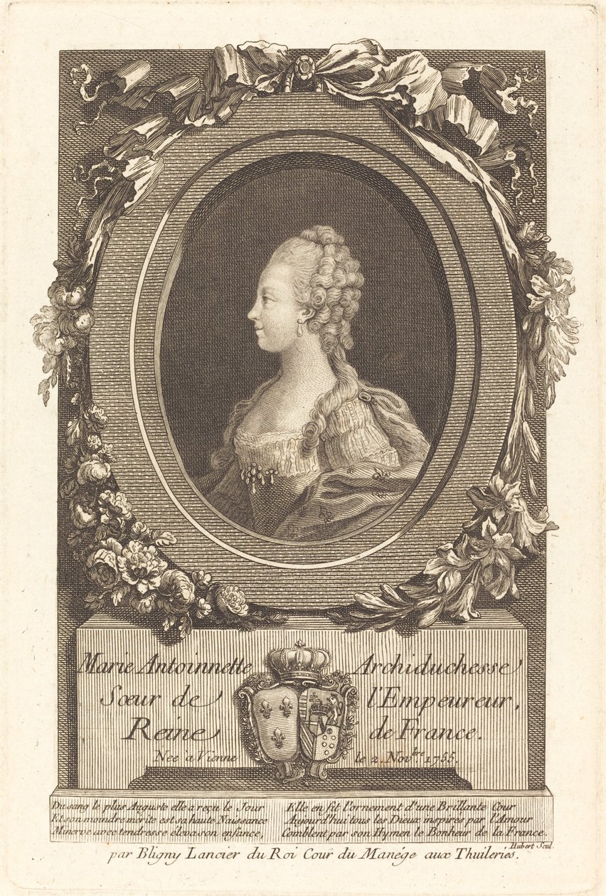 Marie-Antoinette door François Hubert after Honore Thomas Bligny