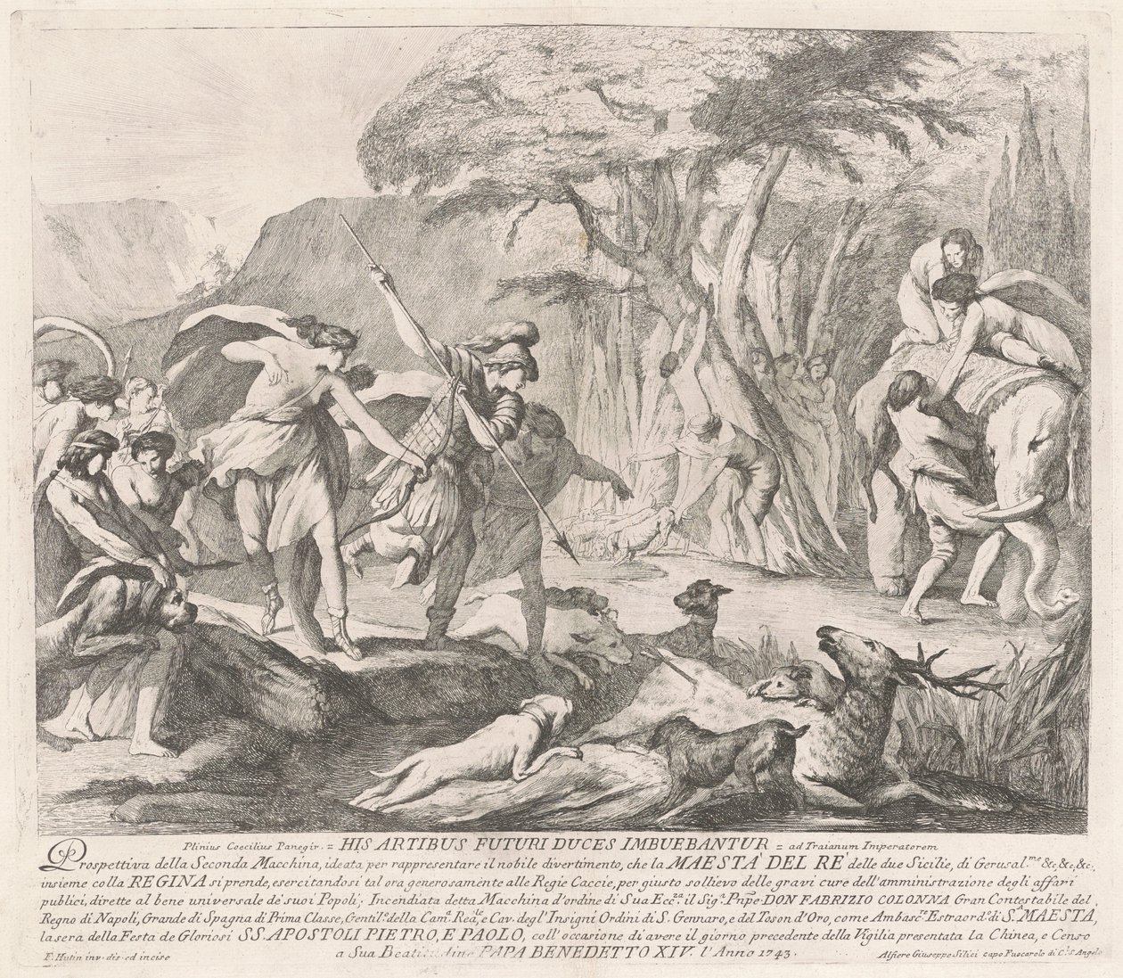 De Seconda Macchina voor de Chinea van 1743: De Koninklijke Jacht door François Hutin
