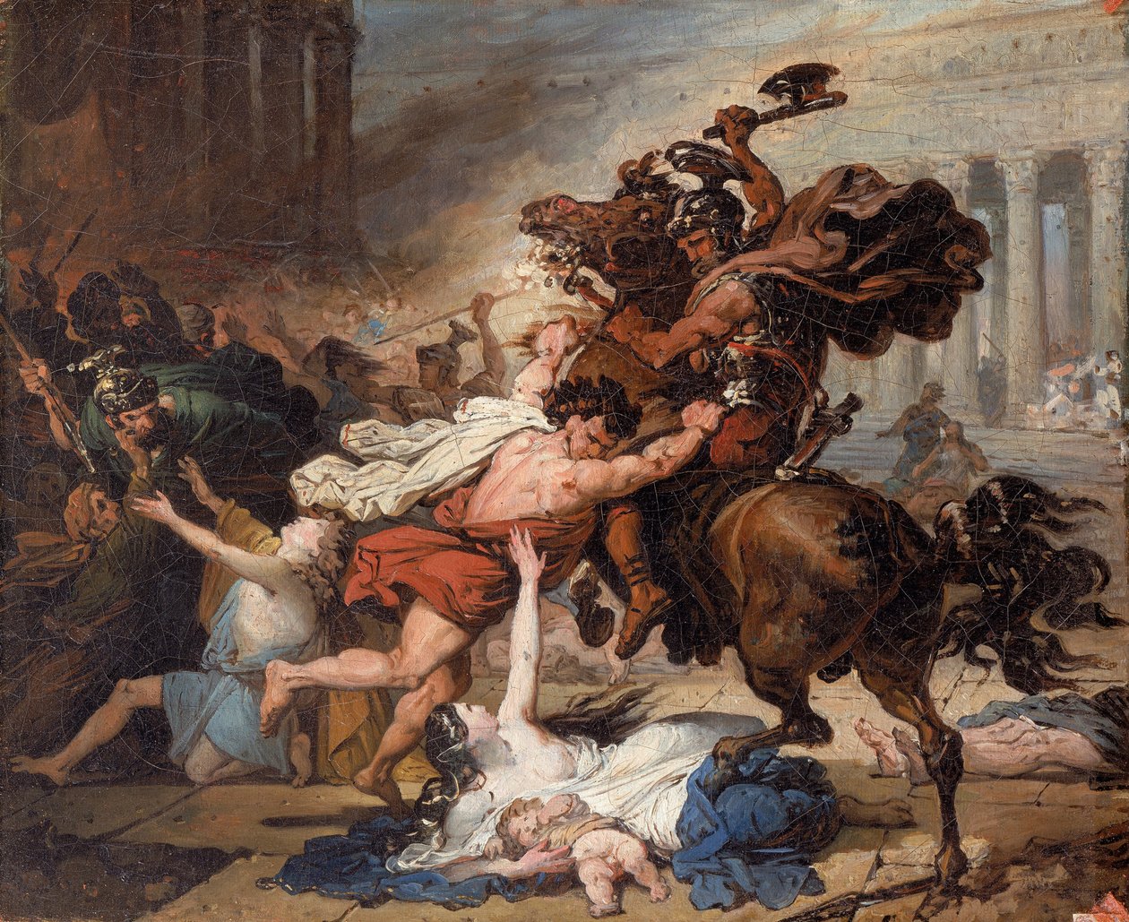 Studie voor de verwoesting van Jeruzalem door de Romeinen door François-Joseph Heim