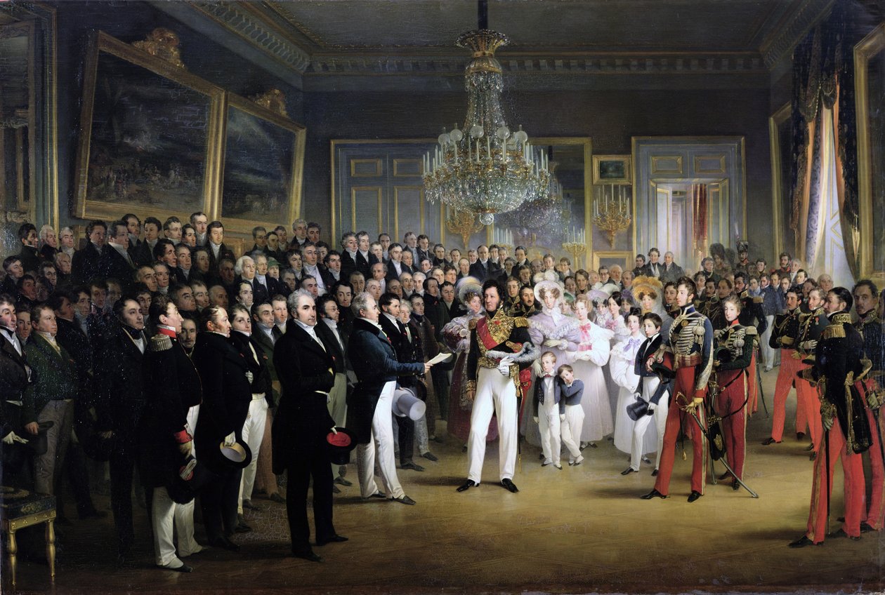 De Kamer van Afgevaardigden in het Palais Royal Roept de Hertog van Orleans op, 7 augustus 1830 door François Joseph Heim
