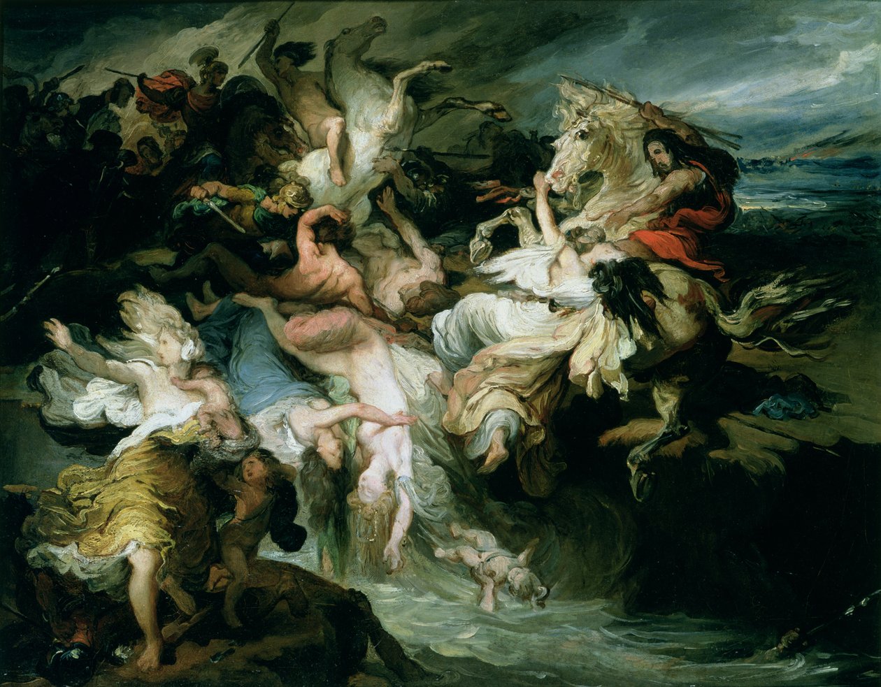 De Nederlaag van de Teutonen en de Cimbri door Gaius Marius (c.157-86 v.Chr.) door François Joseph Heim
