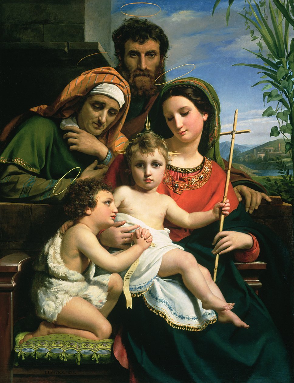 De Heilige Familie met de Heiligen Johannes de Doper en Elizabeth, 1823 door François Joseph Navez