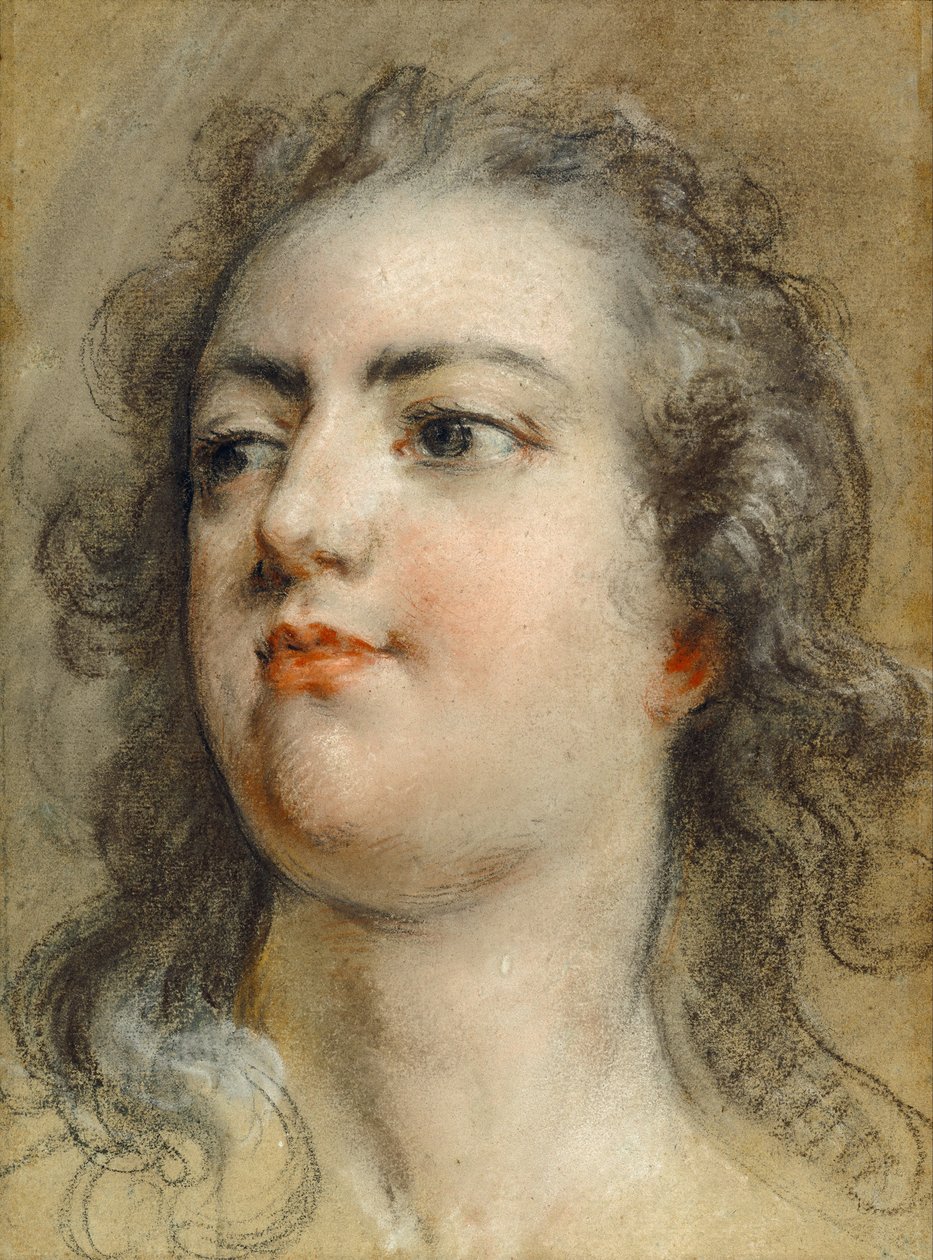 Hoofd van koning Lodewijk XV door François Le Moyne