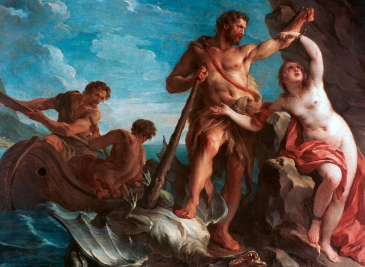 Heracles Bevrijdt Hesione, ca. 1708-1737 door François Lemoyne