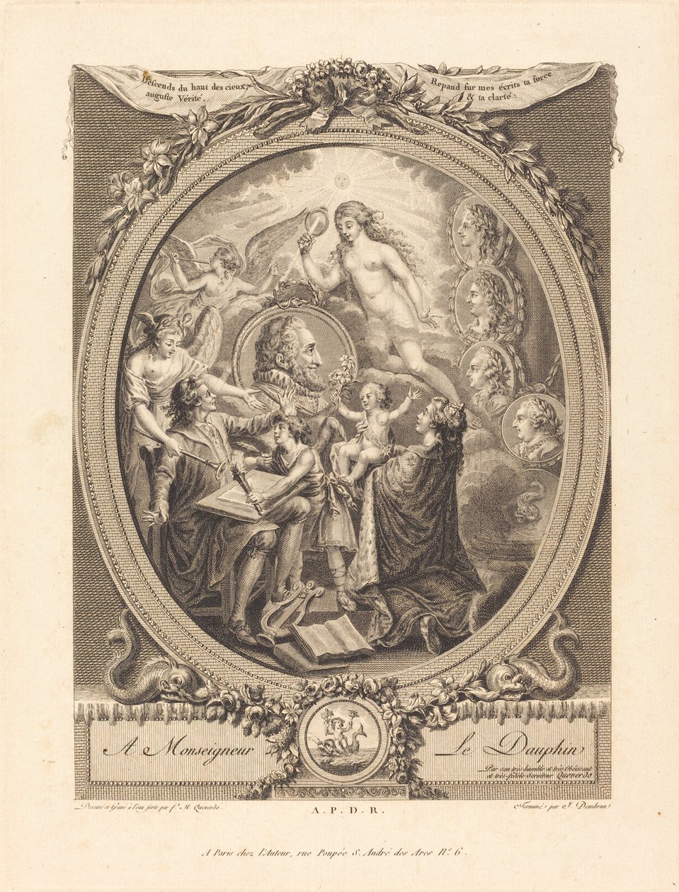 Allegorie ter ere van Hendrik IV door François Marie Isidore Queverdo and Jean Dambrun