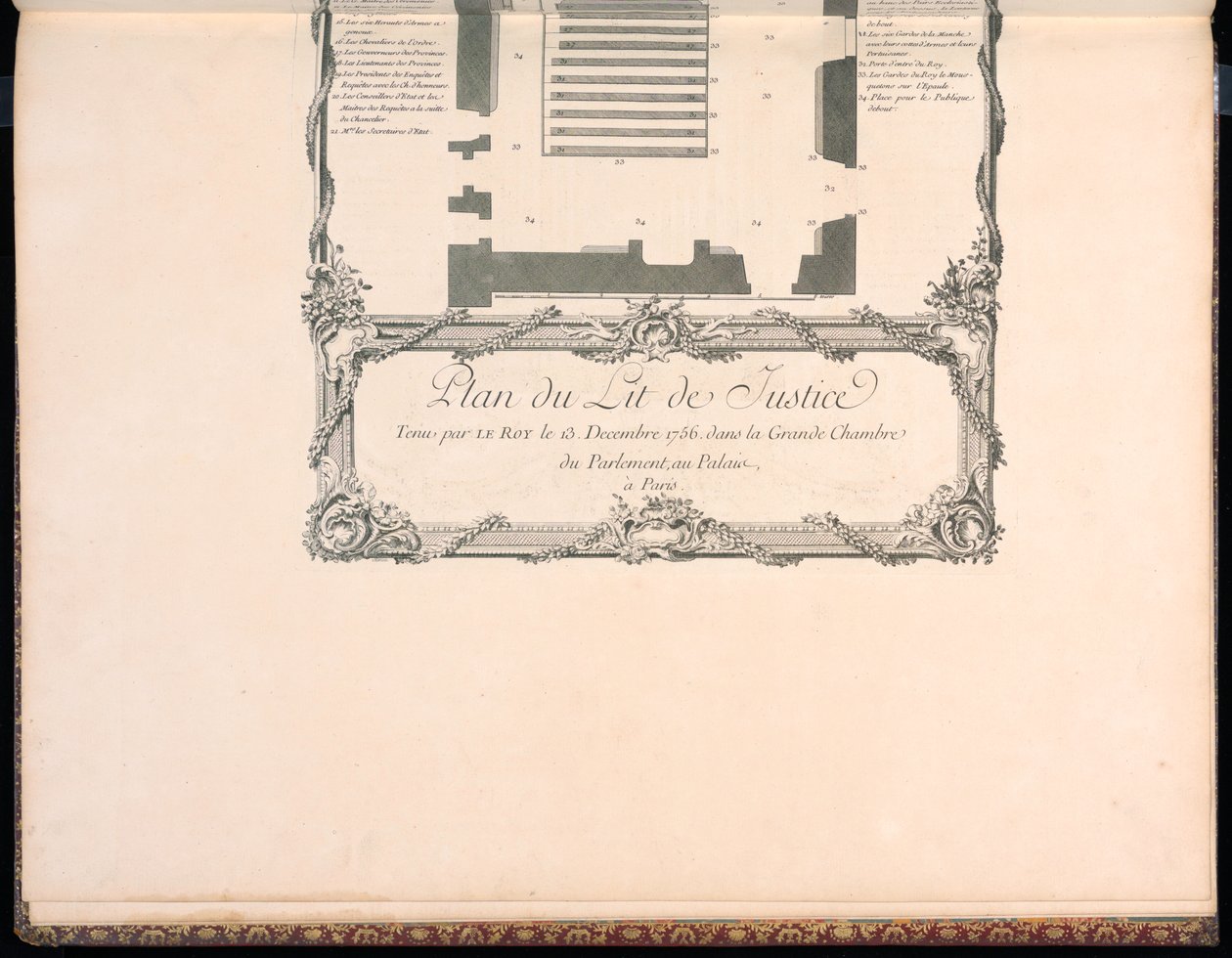 Plan du Lit de Justice door Francois Nicolas Martinet