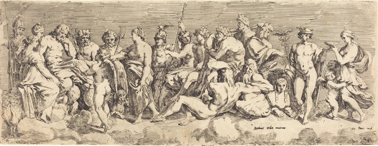 De Toelating van Psyche tot Olympia door François Perrier after Raphael