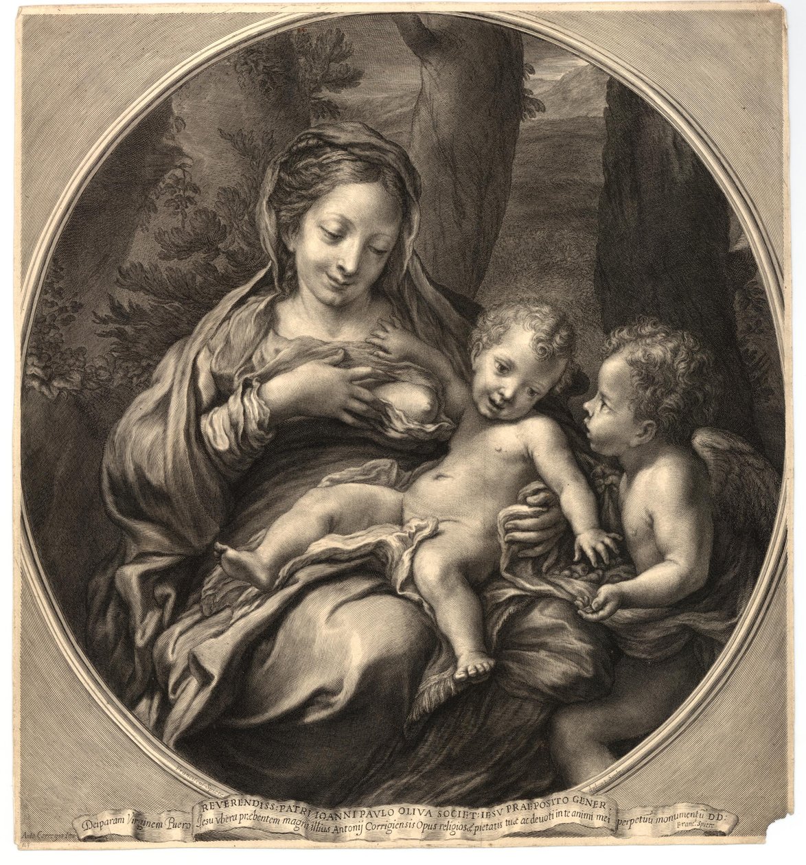 François Spierre - Madonna del Latte (Maagd en kind met een engel), naar Correggio, W,8.14 door François Spierre