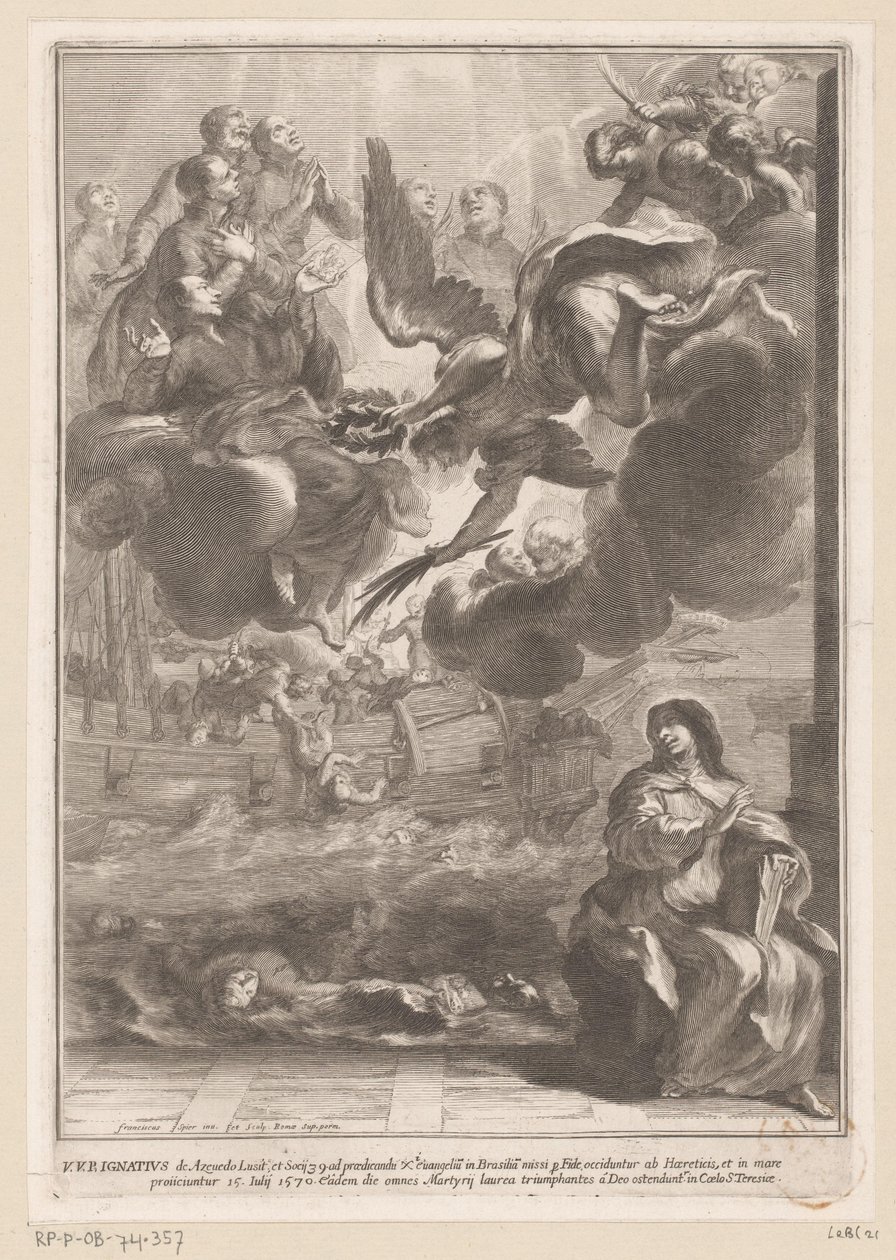 Visioen van de heilige Theresa met daarin de verdrinkingsdood van Ignatius van Azevedo door François Spierre