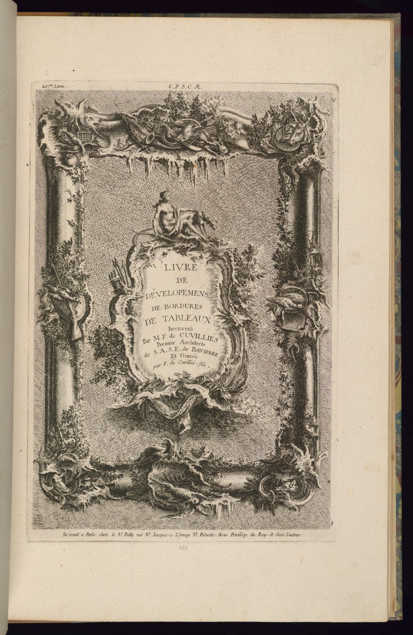 Ontwerp voor een Lijst en een Cartouche door François de Cuvilliés the Elder
