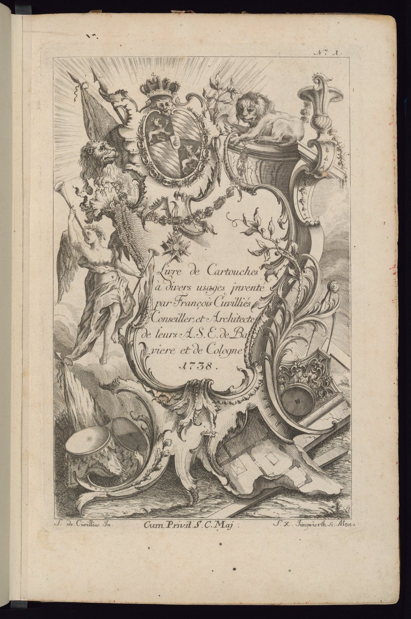 Titelpagina, Livre de Cartouches à divers usages door François de Cuvilliés the Elder