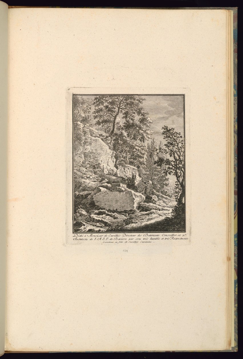 Ontwerp voor een landschap met rotsen door François de Cuvilliés the younger