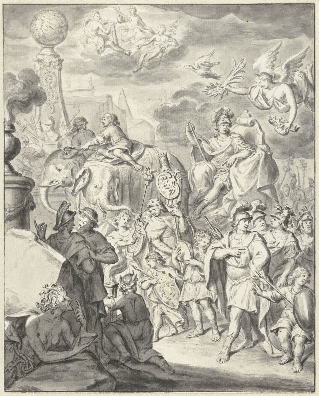Allegorische triomfoptocht van een vorst of veldheer door François van Bleyswijck